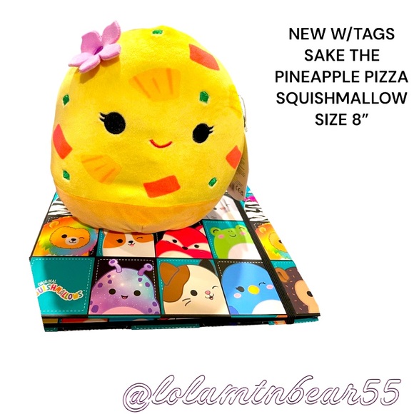 Squishmallows Other - NEW W/TAGS SAKE THE PINEAPPLE PIZZA SQUISHMALLOW W/FLOWER FIRST TO MARKET SZ 8”